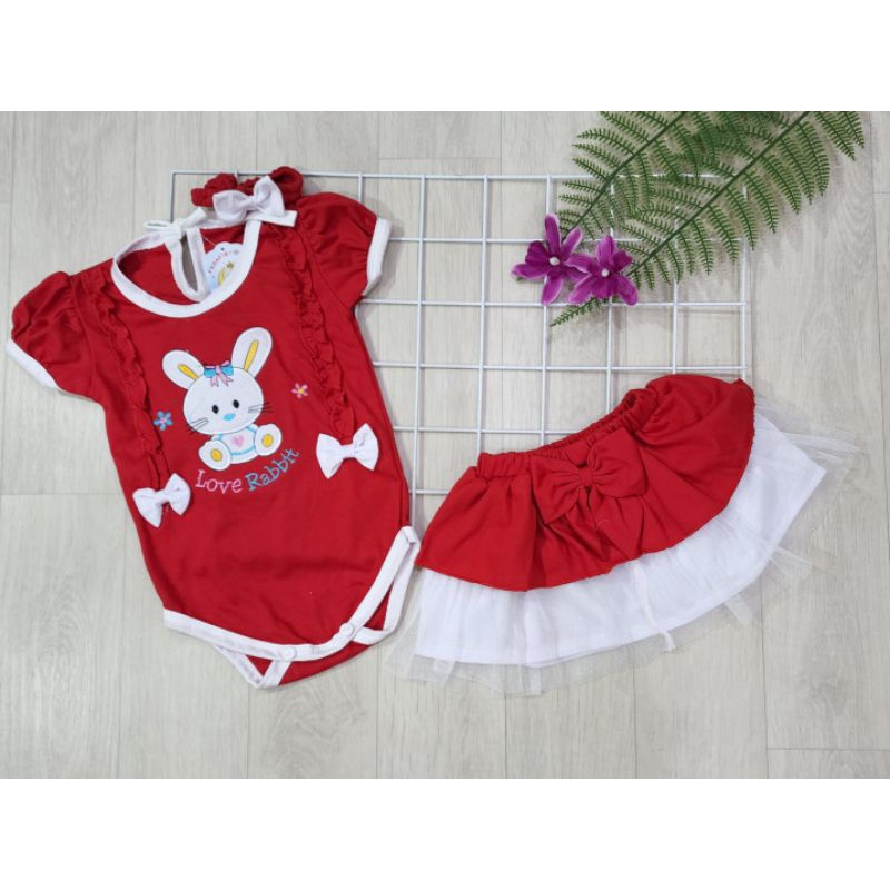 Baju bayi perempuan Jumper tutu + bandana