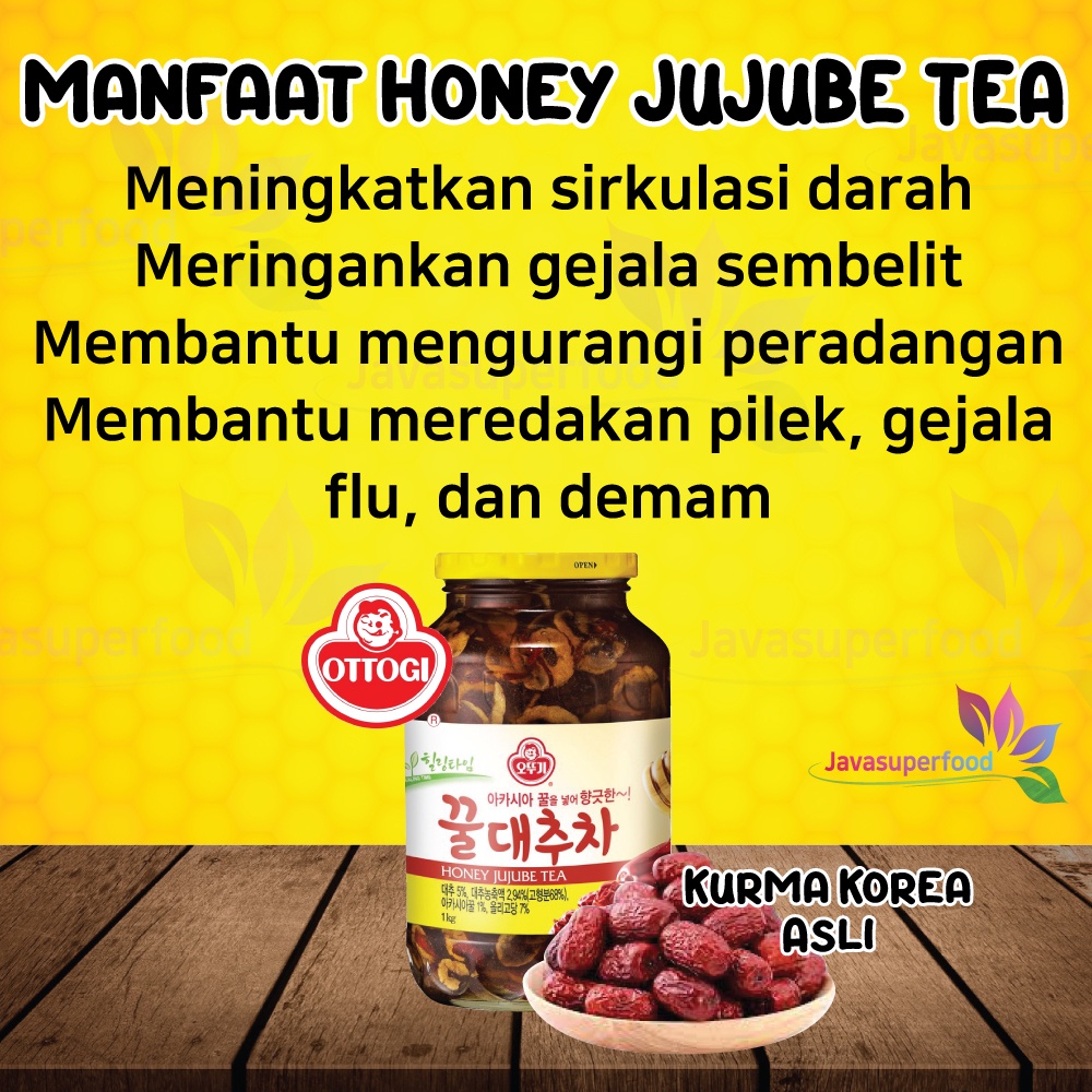 OTTOGI JUJUBE TEA 1 KG / MINUMAN TEH MADU KURMA MERAH ASLI KOREA