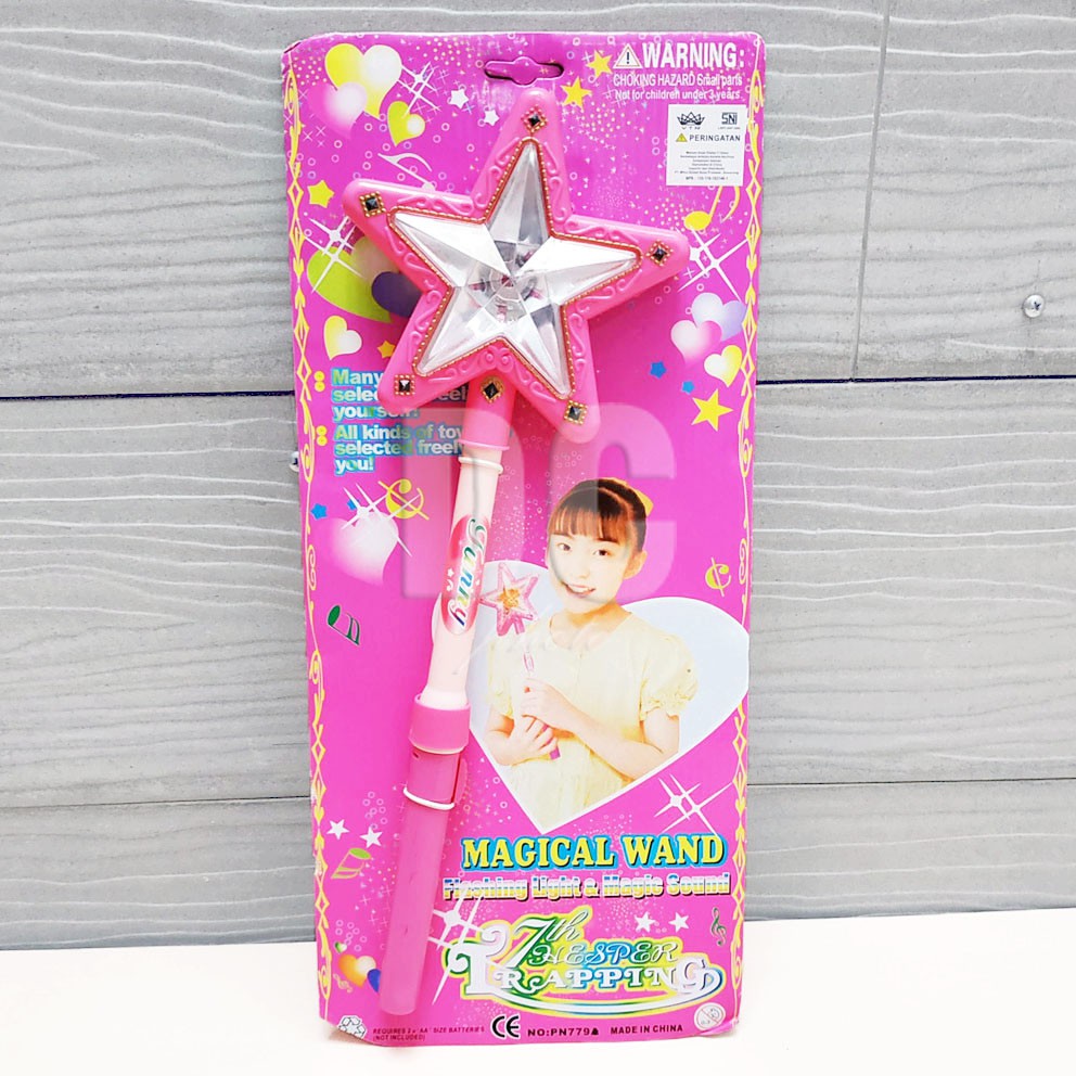 Magical Wand Mainan Tongkat Peri Lampu &amp; Suara Star Magical Stick Termasuk Baterai