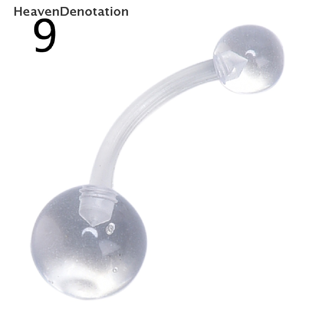 [HeavenDenotation] 12pcs Flexible Navel Bar Barbell Rings Mixed Belly Button Piercing Body Jewelry