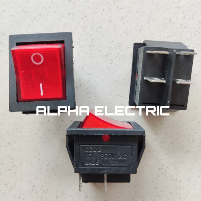 Jual SAKLAR ROCKER SWITCH BESAR LAMPU 4P 4 PIN / SWITCH LAMPU BESAR 4 ...