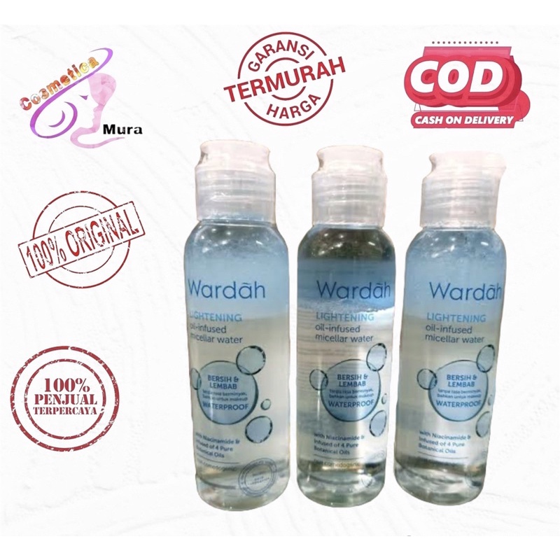 [ 50 &amp; 100 ml / mini size ] wardah lightening oil infused micellar water 50 ml - pembersih wajah + make up wardah oil infused water