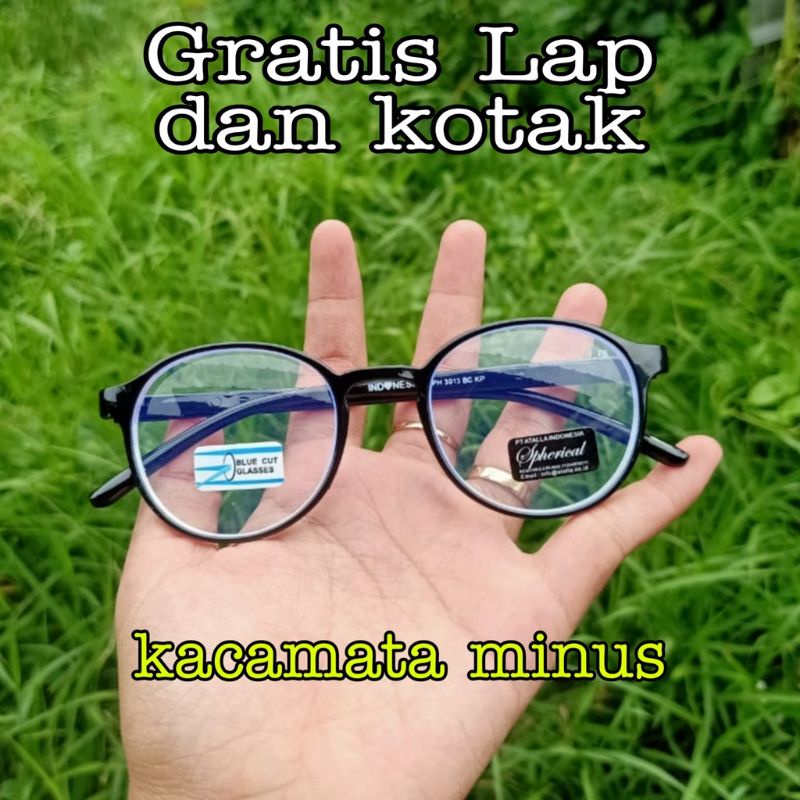 Kacamata Minus / Kacamata Anti Radiasi Blue Ray Untuk Rabun Jauh / Frame Oval Pria dan Wanita