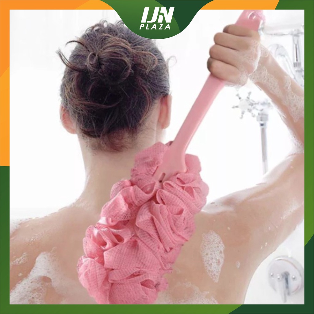❤ IJN ❤ Shower Puff Gagang Panjang Sikat Mandi Punggung Lembut Spons Mandi Gosok Badan