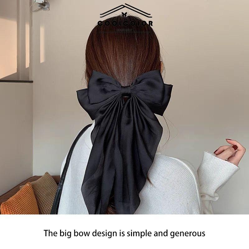 COD Jepit Rambut Pita Besar Korea Elegan Panjang Pita Rambut- cl
