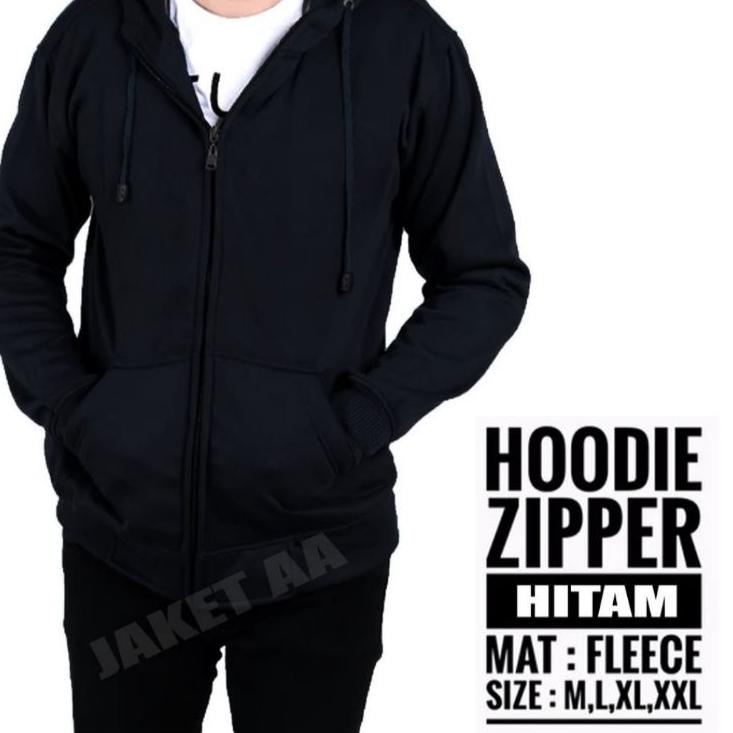 Terlaris.. JAKET POLOS // HOODIE HITAM // SWEATER POLOS // PRIA WANITA // CEWEK COWOK // COUPLE // T