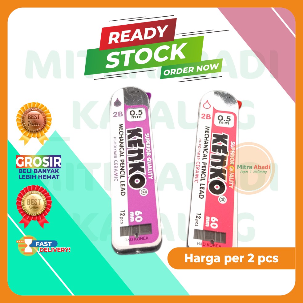 

(2 PCS) REFILL ISI PENSIL MEKANIK KENKO 0.5
