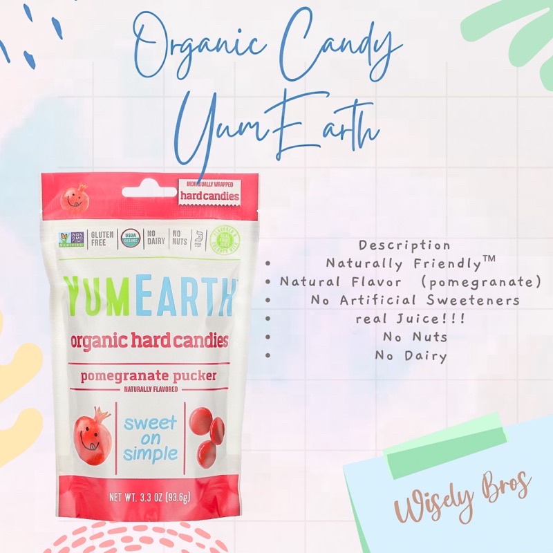 

Yum Earth permen organik VEGAN (Pomegranate)