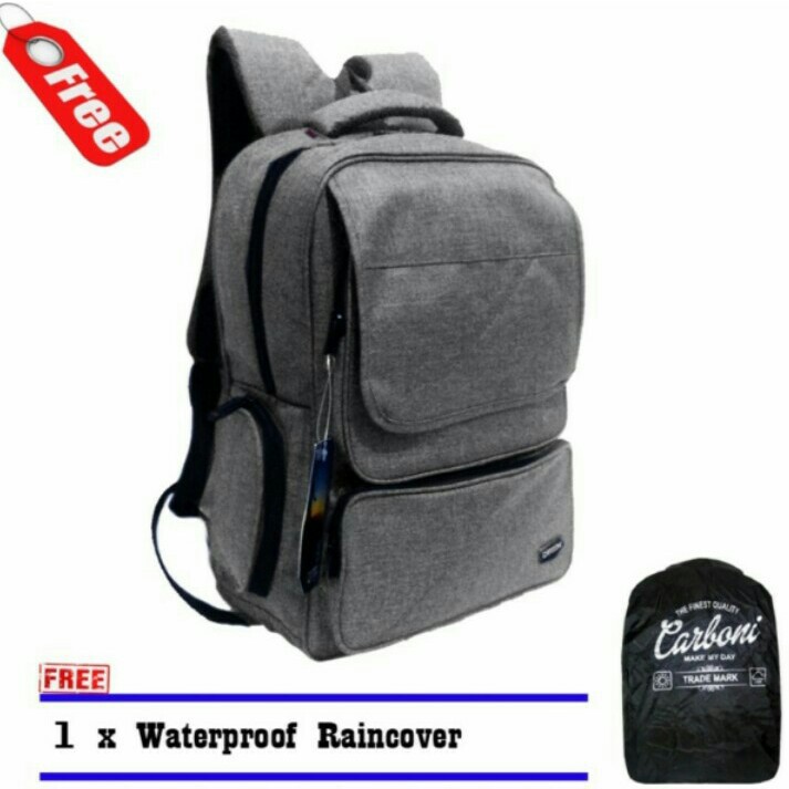 carboni tas ransel AA00026 tas laptop pria tas kerja dan sekolah pria dan wanita original - grey