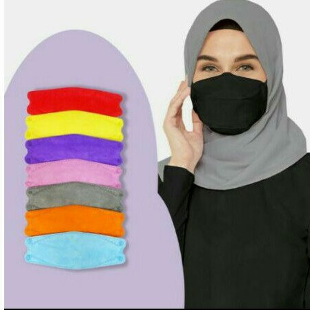 Masker KF94 Hijap HEADLOOP 4ply isi 10 pcs evo ready warna biru. orange. merah. pink. kuning.ungu.