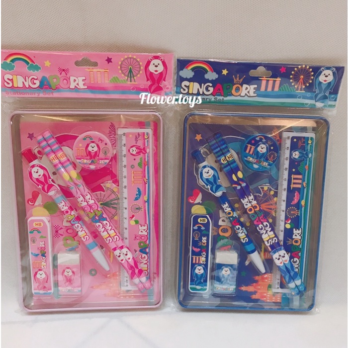 

tulis-alat-paket- stationery set merlion original singapore -paket-alat-tulis.