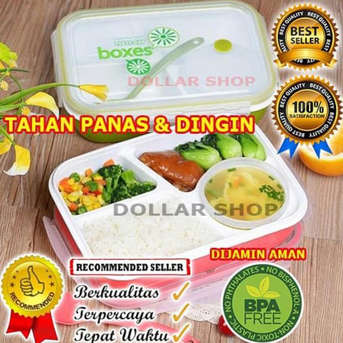Lunch Box Kotak Makan Yooyee 4 Sekat bento(3 Sekat Lauk + 1 Sekat Sup)