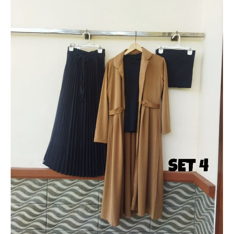 SUPER AMBYAR REALPICK 4 IN 1,SET LONG OUTER/CARDIGAN PANJANG ORIGINAL,RIZQI COLLECTION