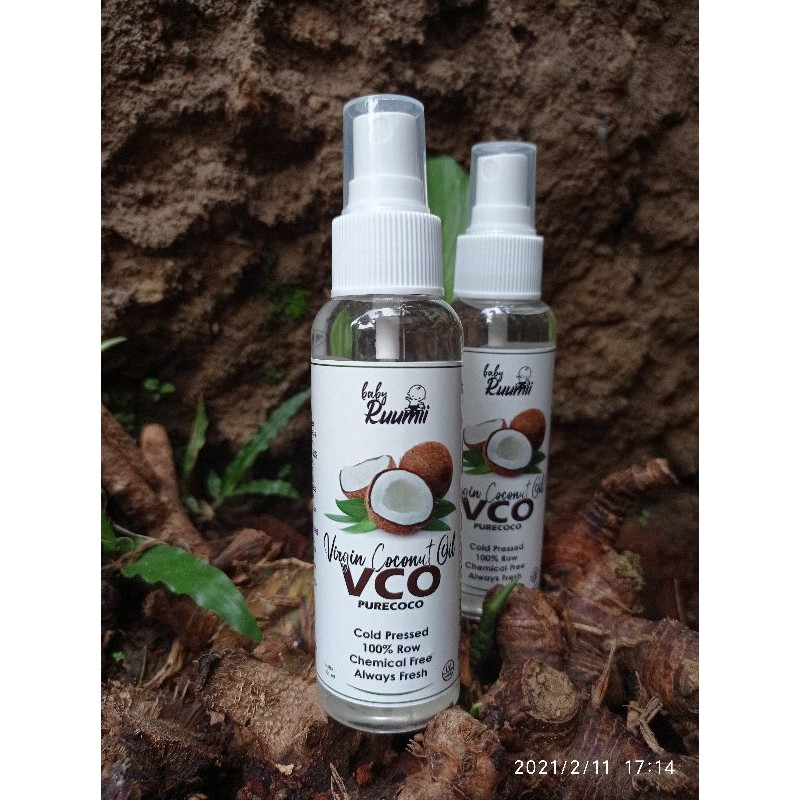 

[100 ml Spray] Baby Ruumii Virgin Coconut Oil, VCO Murni 100℅ Asli Kelapa Tua Pilihan