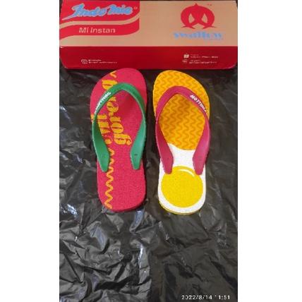 (V-IUR {»}) swallow sandal jepit indomie desain mie time ukuran 42||kekinian