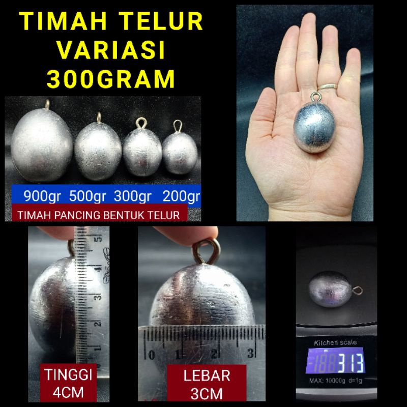 TIMAH TELUR 300GRAM PEMBERAT PANCING TIMAH PANCING BATU PANCING TIMAH BANGKA TIMAH TELUR