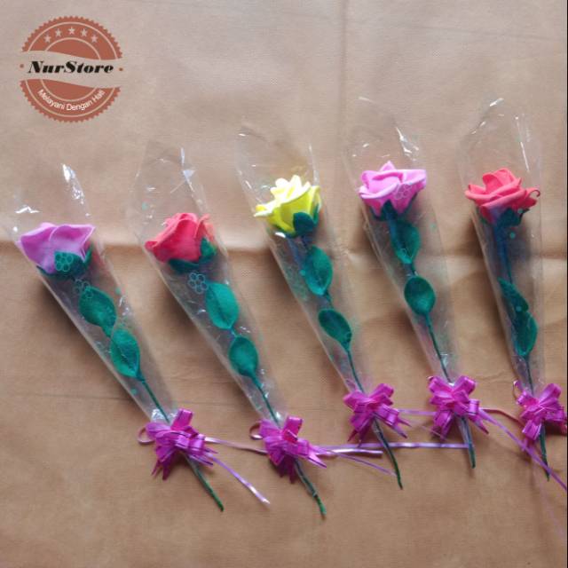 Setangkai bunga mawar kain flanel// Bunga mawar// buket bunga