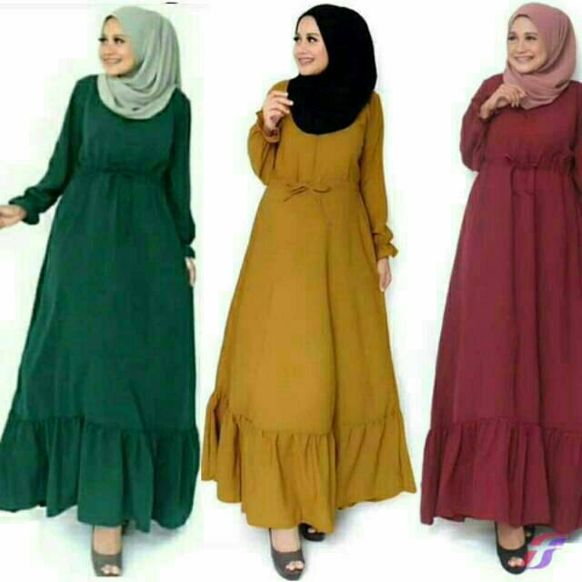 Gamis wolfis polos / gamis reinn dress / gamis navy / gamis syar'i / gamis remaja / gamis polos