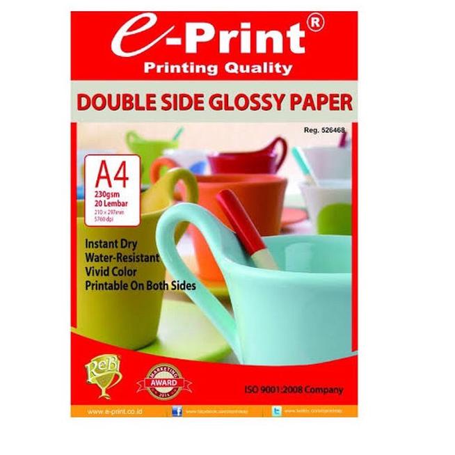 

♡ E-print double side glossy paper 230gsm/20 lembar kertas foto dua sisi ♢