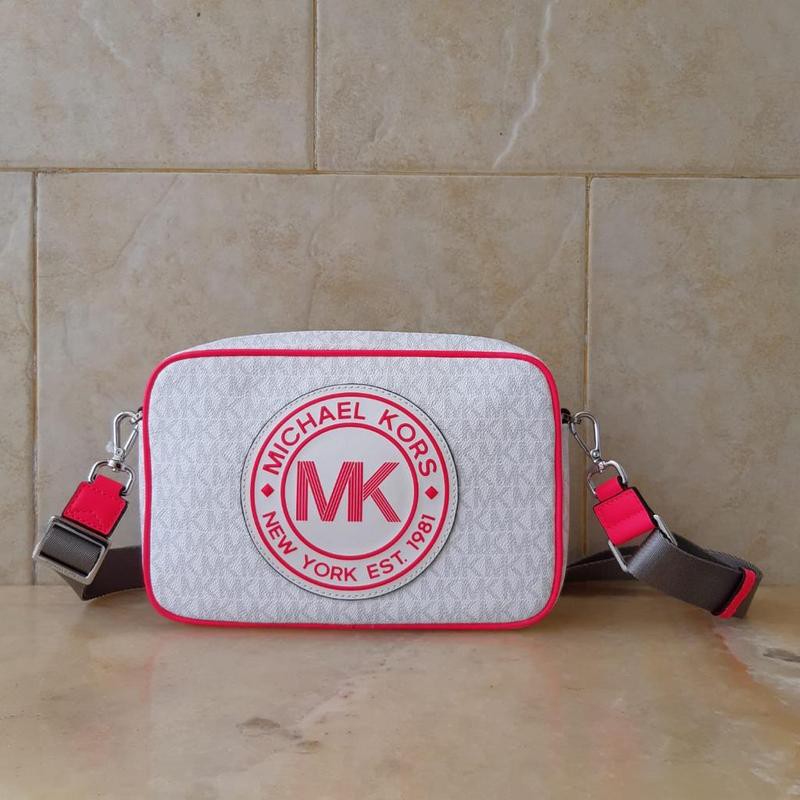 tas michael kors fulton sport large crossbody neon pink