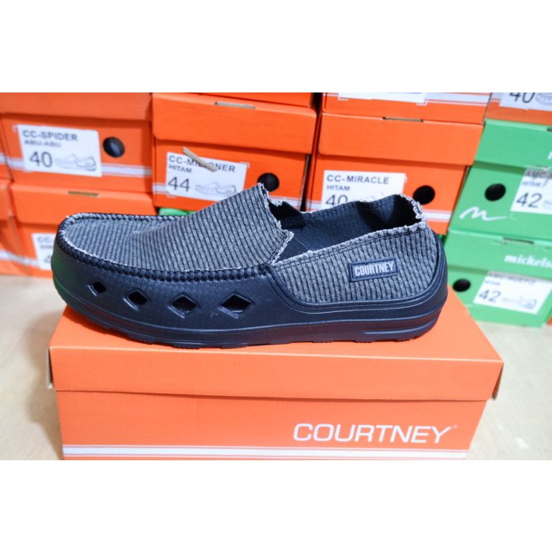 Sepatu Slip on pria courtney de best terbaru bahan karung