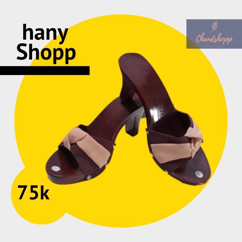 Sandal heels wanita/Sandal hak tinggi wanita/Sandal kayu kelom