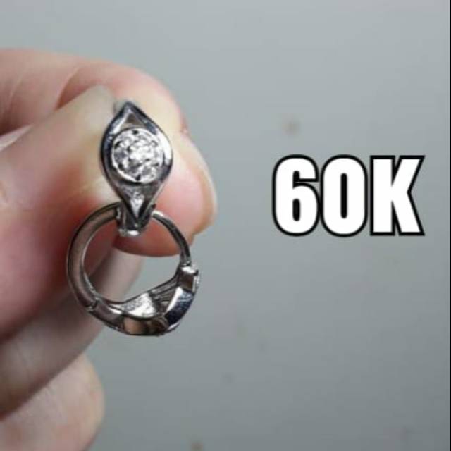 Anting Perak Lapis Emas 18karat