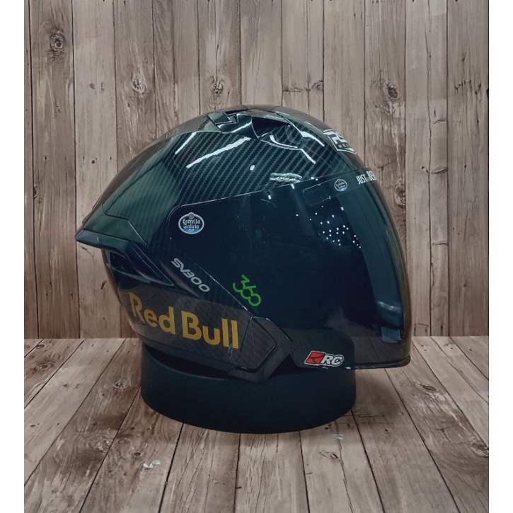 HELM RSV SV300 CARBON - PAKET GANTENG - VISOR SMOKE - RED BULL-3