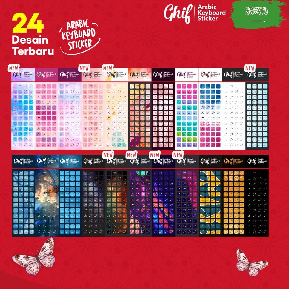 (O2V5).. Ghif Stiker Sticker Keyboard Bahasa Arab Arabic PC Komputer Laptop Asus HP Lenovo Acer Note