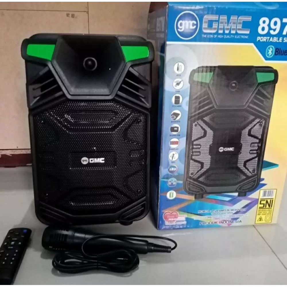 SPEAKER BLUETOOTH GMC 897M / SPEAKER BLUETOOTH KAROEKE GMC 897M AUX/BT/FM RADIO/TF CARD/LED/USB