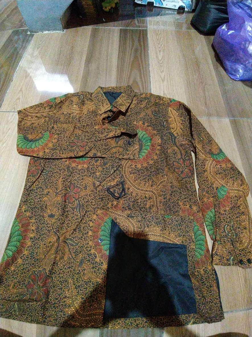 Baju Kemeja Batik Premium Slimfit Furing Lengan Panjang Pria Cowok Murah Batik Solo Aluna 070