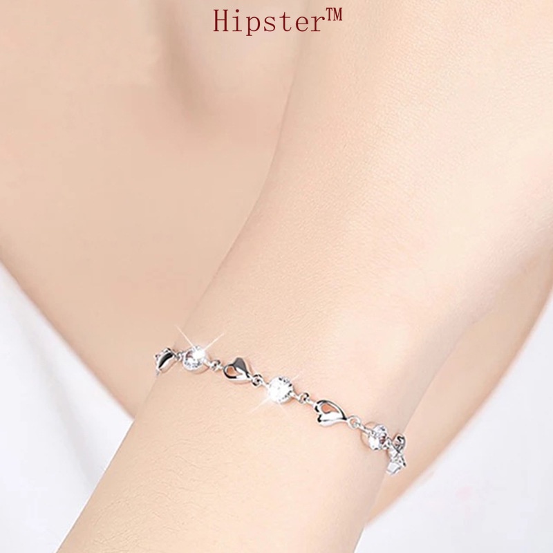 Fashion Elegant Platinum Diamond Simple and Light Luxury Bracelet