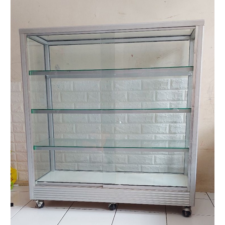 Etalase rak kaca preloved second mulus NETT FREE ONGKIR DEPOK