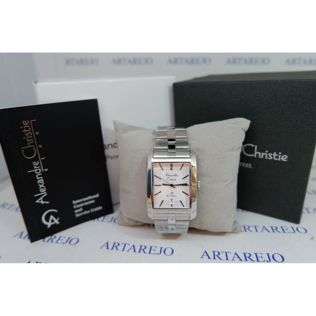 JAM TANGAN PRIA ALEXANDRE CHRISTIE AC 1019 SILVER PUTIH ORIGINAL