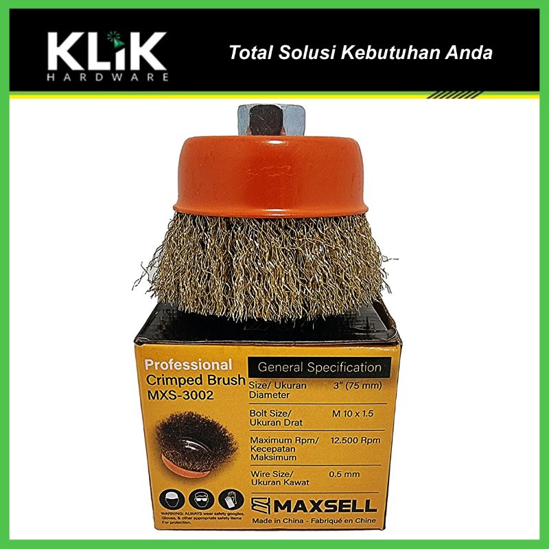 Maxsell Sikat Mangkok Kawat Gerinda 3&quot; - Wire Cup Brush 3 Inch