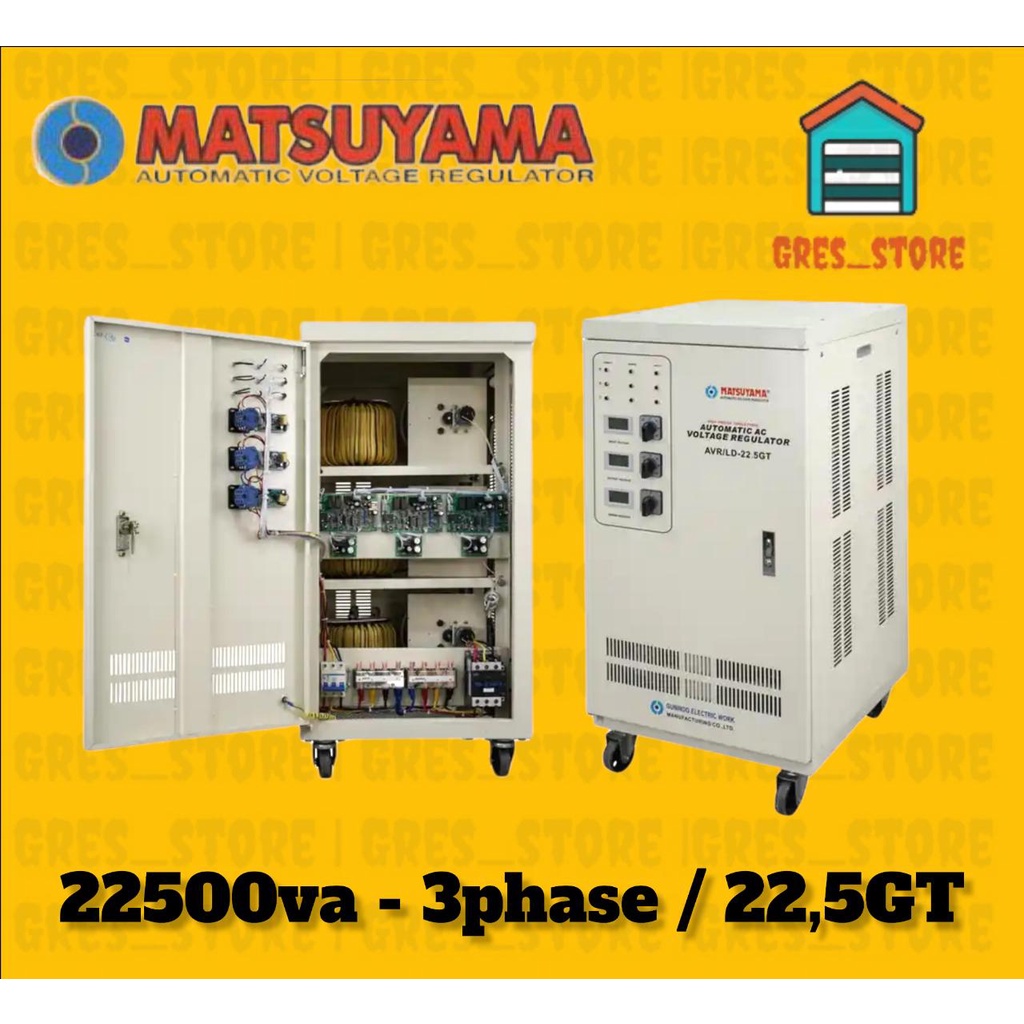 STABILIZER MATSUYAMA LD 22,5-GT 3 PHASE STAVOLT MATSUYAMA 22500VA GT 22500VA MATSUYAMA 3 PHASE