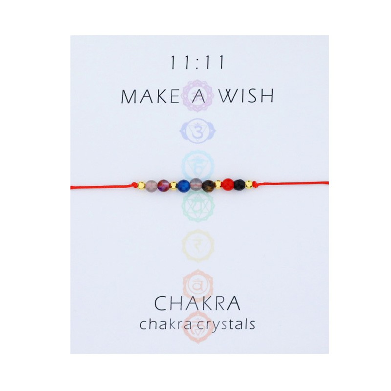 Chakra Wish String Bracelet 7 Chakra Healing Yoga Reiki Prayer Stones Bracelet