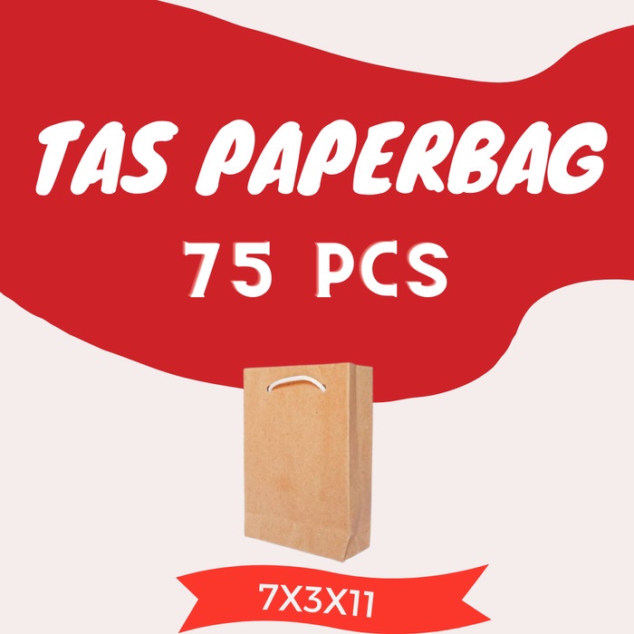 

(TERLARIS) tas kertas polos paperbag paper bag kecil murah 7x3x11 isi 100pcs