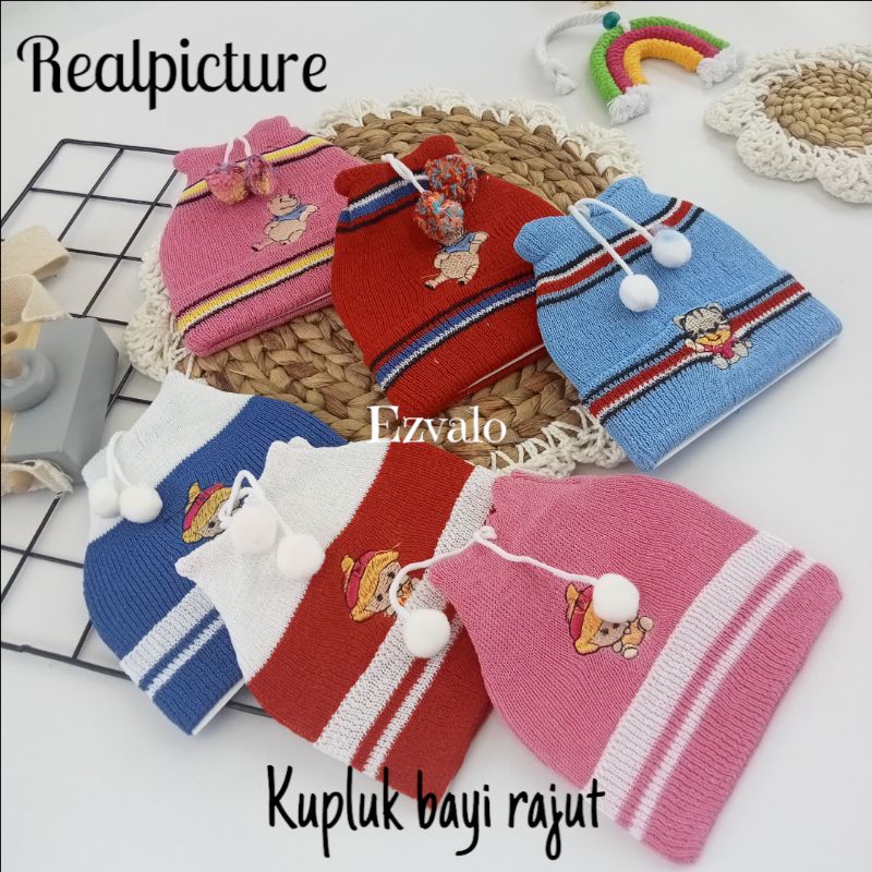 kupluk bayi rajut murah newborn