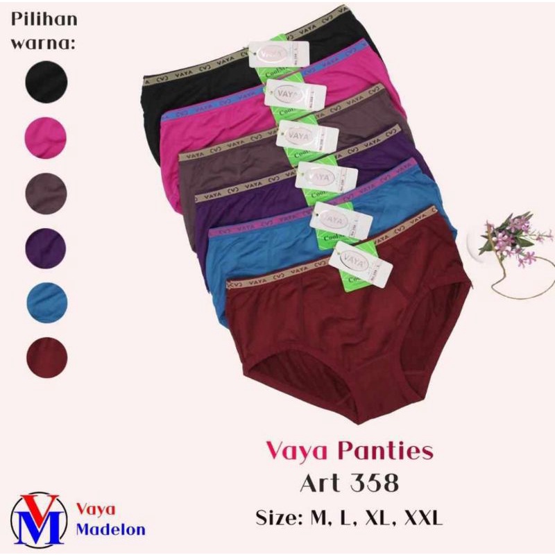 3 pcs Celana Dalam Wanita Vaya Madelon art 239 CD Lusinan Dalaman Grosir tokozifa25