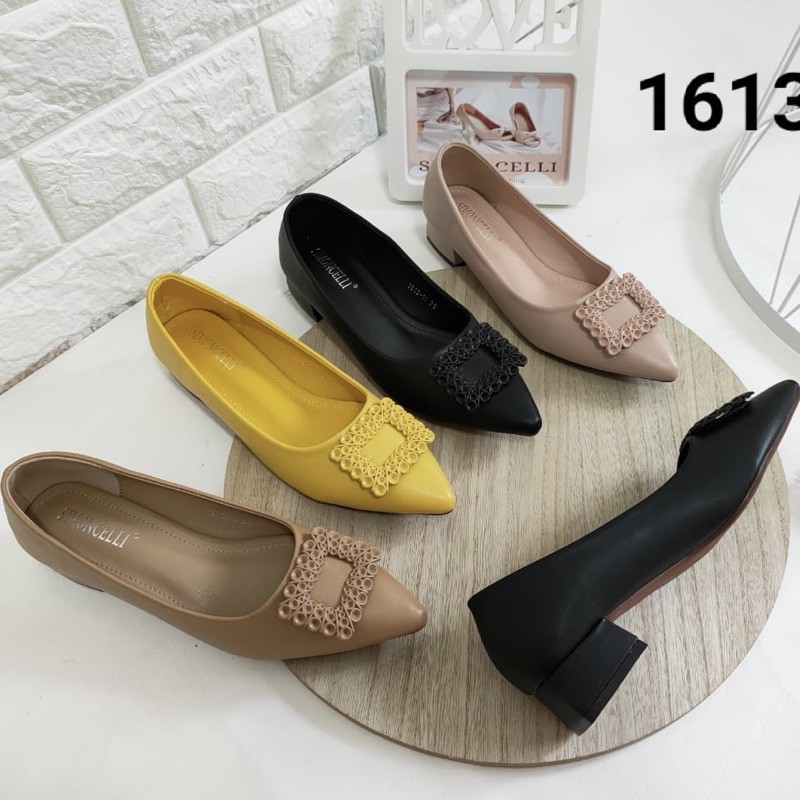Short heels sepatu wanita hak tahu by simoncelli Import high quality sepatu kerja kantor casual