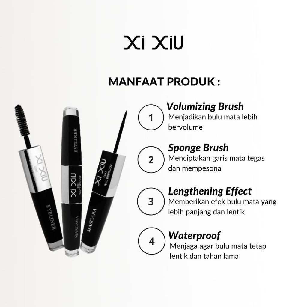 XI XIU 2 IN1 MASCARA DAN EYELINER WATERPROOF