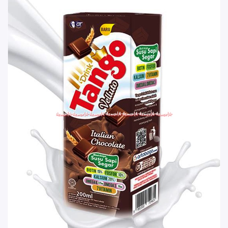 Susu Tango 200ml Cokelat Susu UHT Stroberi Italian Chocolate Dreamy Strawberry Farm To Glass Tanggo Milk Drink Coklat Susu Cair Siap Minum