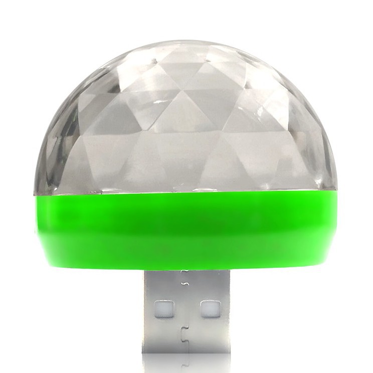 Grab Medan Lampu LED RGB USB Magic Ball Atmospere DJ Light Sound Control HS-WT-006  Green