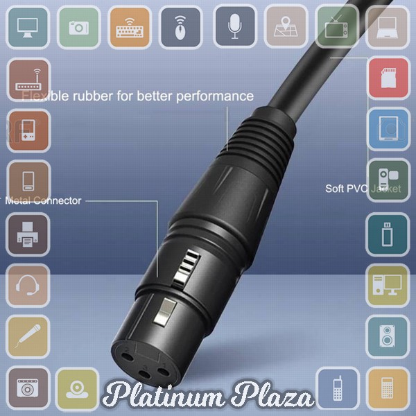 TaffSTUDIO Kabel XLR M/F OFC Microphone Karaoke Shielded 1.8 Meter - BOF30 - Black`2U9MN3-