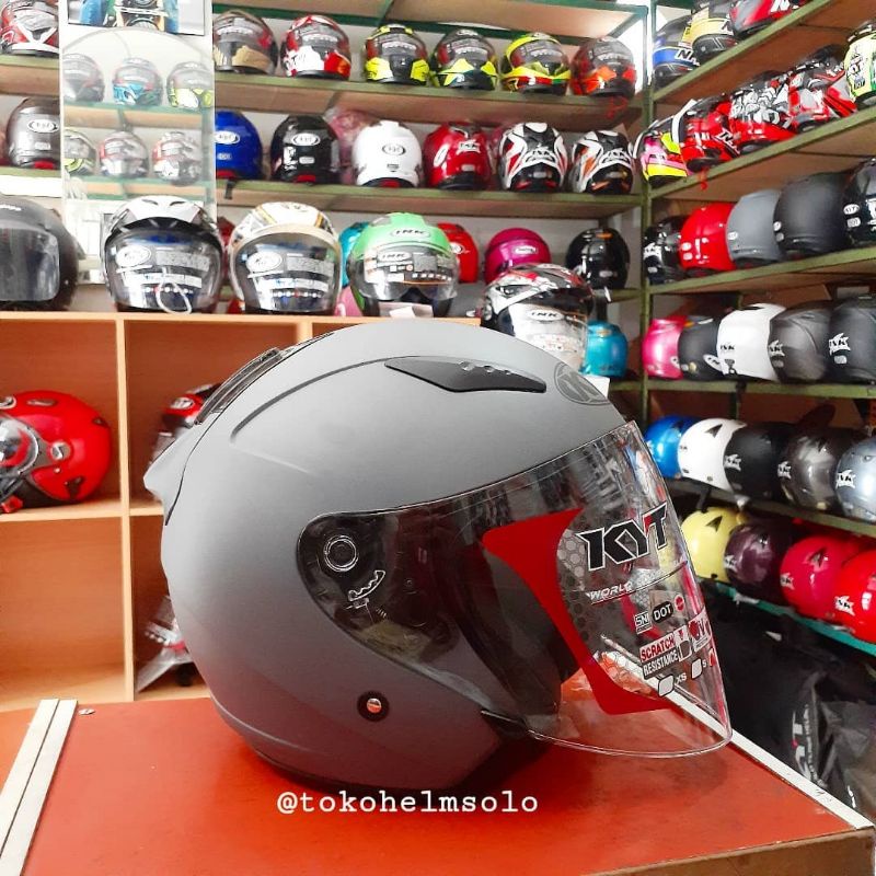 KYT Galaxy Flat R Gorila Grey Doff