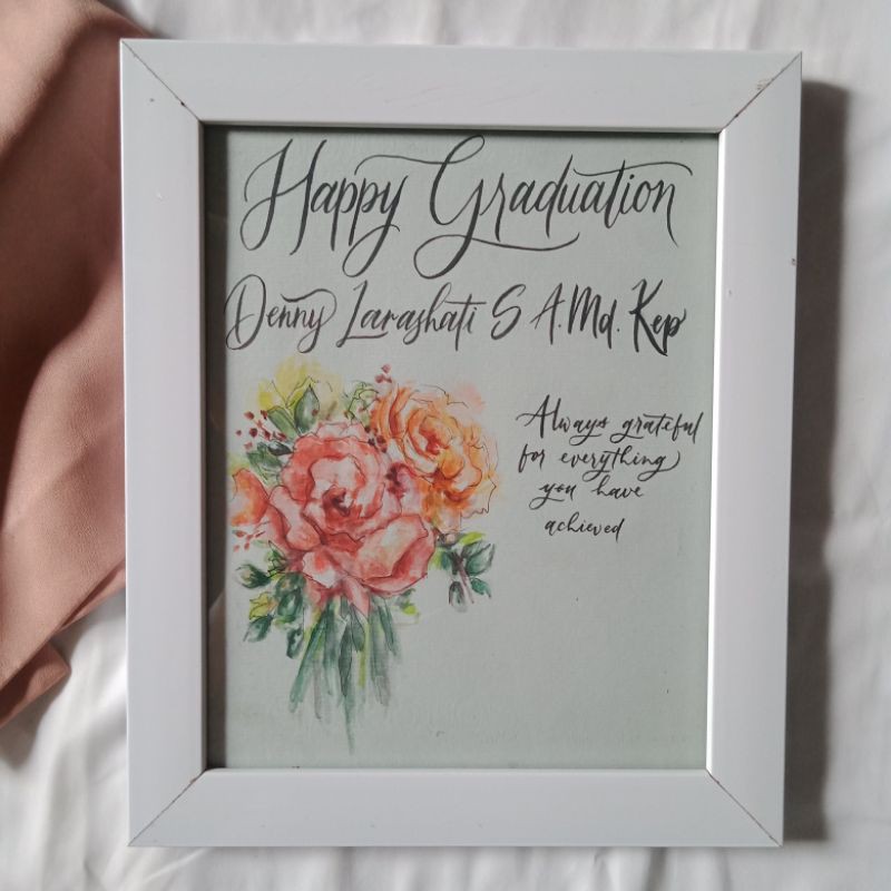 

Watercolor Lettering/Kado Wisuda, Ulangtahun, Pernikahan, Anniversary