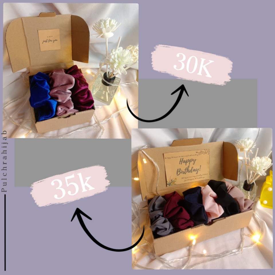 

[MURAH] GIFT BOX SCRUNCHIE/ MINI BIRTHDAY GIFT BOX