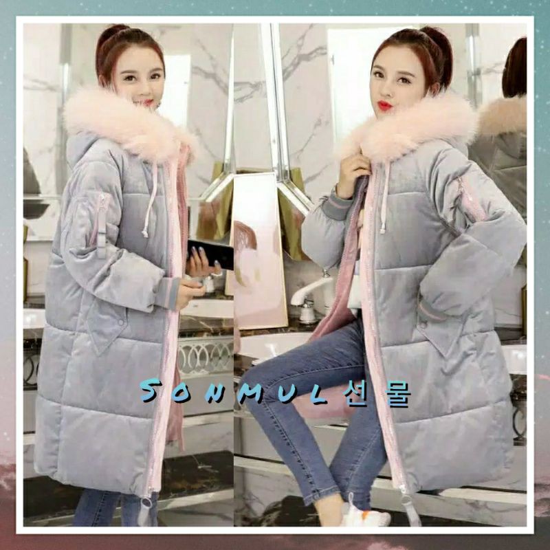 READY INDONESIA WOMAN WINTER PREMIUM VELVET PADDING COAT 'FAVE' JAKET WANITA MUSIM DINGIN IMPOR