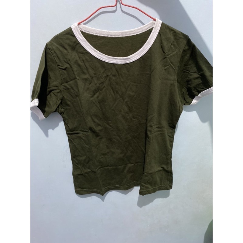 Ringer Tee Army Preloved